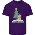 Funny Christmas Santa Bunny Mens Cotton T-Shirt Tee Top Purple