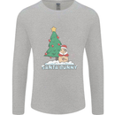 Funny Christmas Santa Bunny Mens Long Sleeve T-Shirt Sports Grey