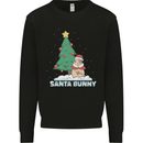Funny Christmas Santa Bunny Mens Sweatshirt Jumper Black