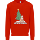Funny Christmas Santa Bunny Mens Sweatshirt Jumper Bright Red