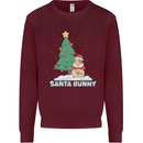 Funny Christmas Santa Bunny Mens Sweatshirt Jumper Maroon