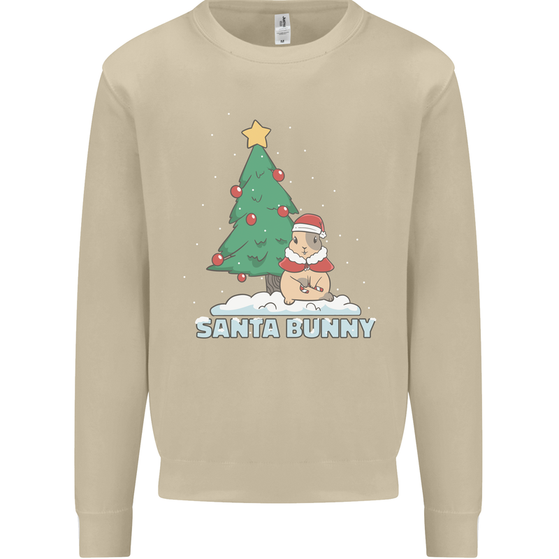 Funny Christmas Santa Bunny Mens Sweatshirt Jumper Sand