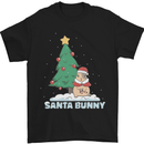 Funny Christmas Santa Bunny Mens T-Shirt Cotton Gildan Black
