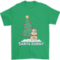 Funny Christmas Santa Bunny Mens T-Shirt Cotton Gildan Irish Green