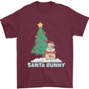 Funny Christmas Santa Bunny Mens T-Shirt Cotton Gildan Maroon