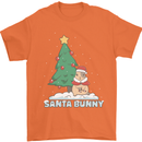 Funny Christmas Santa Bunny Mens T-Shirt Cotton Gildan Orange