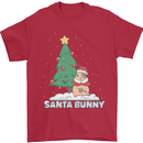 Funny Christmas Santa Bunny Mens T-Shirt Cotton Gildan Red