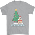 Funny Christmas Santa Bunny Mens T-Shirt Cotton Gildan Sports Grey