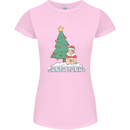 Funny Christmas Santa Bunny Womens Petite Cut T-Shirt Light Pink