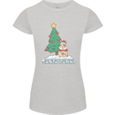 Funny Christmas Santa Bunny Womens Petite Cut T-Shirt Sports Grey