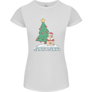 Funny Christmas Santa Bunny Womens Petite Cut T-Shirt White