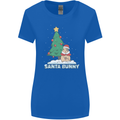Funny Christmas Santa Bunny Womens Wider Cut T-Shirt Royal Blue