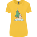 Funny Christmas Santa Bunny Womens Wider Cut T-Shirt Yellow