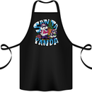 Funny Christmas Santa Panda Cotton Apron 100% Organic Black