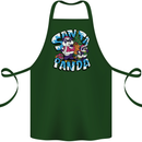 Funny Christmas Santa Panda Cotton Apron 100% Organic Forest Green