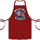 Funny Christmas Santa Panda Cotton Apron 100% Organic Maroon