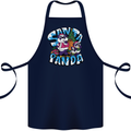 Funny Christmas Santa Panda Cotton Apron 100% Organic Navy Blue