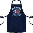 Funny Christmas Santa Panda Cotton Apron 100% Organic Navy Blue