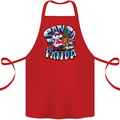 Funny Christmas Santa Panda Cotton Apron 100% Organic Red