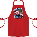 Funny Christmas Santa Panda Cotton Apron 100% Organic Red