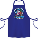Funny Christmas Santa Panda Cotton Apron 100% Organic Royal Blue
