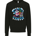 Funny Christmas Santa Panda Kids Sweatshirt Jumper Black
