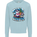 Funny Christmas Santa Panda Kids Sweatshirt Jumper Light Blue