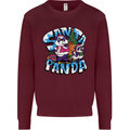 Funny Christmas Santa Panda Kids Sweatshirt Jumper Maroon