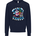 Funny Christmas Santa Panda Kids Sweatshirt Jumper Navy Blue