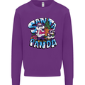 Funny Christmas Santa Panda Kids Sweatshirt Jumper Purple