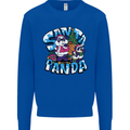 Funny Christmas Santa Panda Kids Sweatshirt Jumper Royal Blue