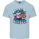 Funny Christmas Santa Panda Kids T-Shirt Childrens Light Blue