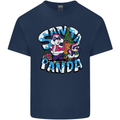 Funny Christmas Santa Panda Kids T-Shirt Childrens Navy Blue