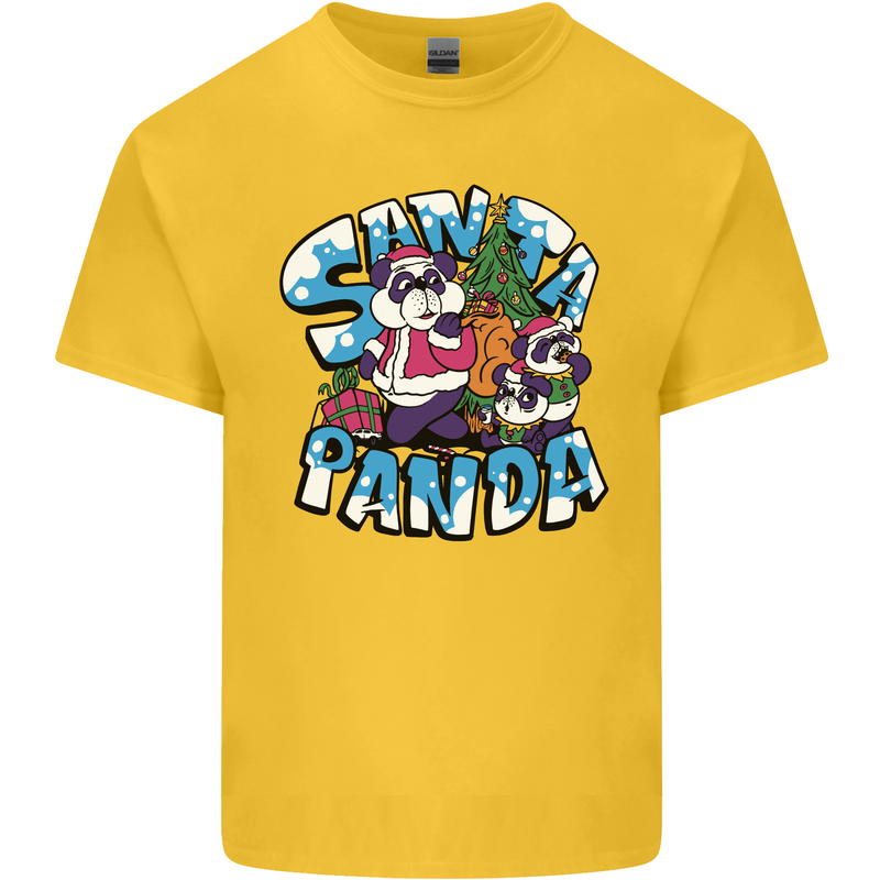 Funny Christmas Santa Panda Kids T-Shirt Childrens Yellow