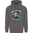 Funny Christmas Santa Panda Mens 80% Cotton Hoodie Charcoal