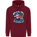 Funny Christmas Santa Panda Mens 80% Cotton Hoodie Maroon
