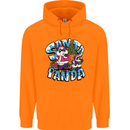 Funny Christmas Santa Panda Mens 80% Cotton Hoodie Orange