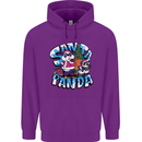 Funny Christmas Santa Panda Mens 80% Cotton Hoodie Purple