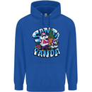 Funny Christmas Santa Panda Mens 80% Cotton Hoodie Royal Blue