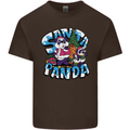Funny Christmas Santa Panda Mens Cotton T-Shirt Tee Top Dark Chocolate