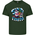 Funny Christmas Santa Panda Mens Cotton T-Shirt Tee Top Forest Green