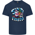 Funny Christmas Santa Panda Mens Cotton T-Shirt Tee Top Navy Blue