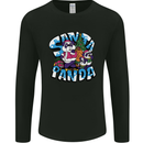 Funny Christmas Santa Panda Mens Long Sleeve T-Shirt Black