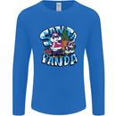 Funny Christmas Santa Panda Mens Long Sleeve T-Shirt Royal Blue