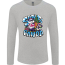 Funny Christmas Santa Panda Mens Long Sleeve T-Shirt Sports Grey