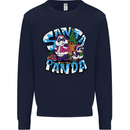 Funny Christmas Santa Panda Mens Sweatshirt Jumper Navy Blue