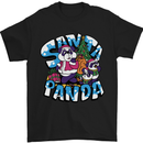 Funny Christmas Santa Panda Mens T-Shirt Cotton Gildan Black