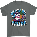 Funny Christmas Santa Panda Mens T-Shirt Cotton Gildan Charcoal