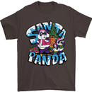 Funny Christmas Santa Panda Mens T-Shirt Cotton Gildan Dark Chocolate