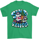 Funny Christmas Santa Panda Mens T-Shirt Cotton Gildan Irish Green